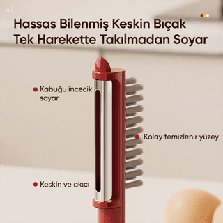 Buharlı Tarak: Nano-Mist Nemlendirme + 650nm Kırmızı Işık Terapisi + Saç Derisi Masajı - 8